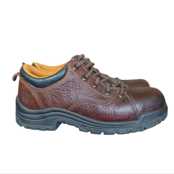 Timberland Pro Womens Titan Brown Leather Oxford Powerfit Work Shoes sz 8W - Picture 6 of 13